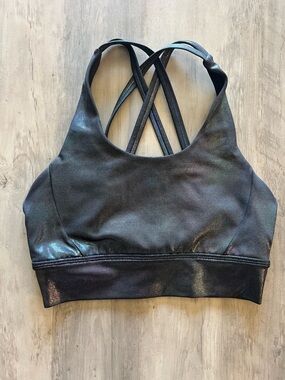 BuffBunny Rosa Sports Bra Metallic Oil Slick Size Small